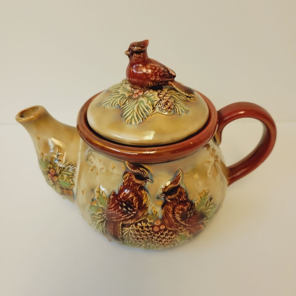 Ceramic Fall Colors Birds Design Mark A Teapot - Picture 10 of 10